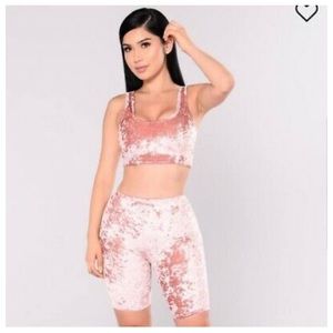 Fashion Nova Velvet Shorts Set